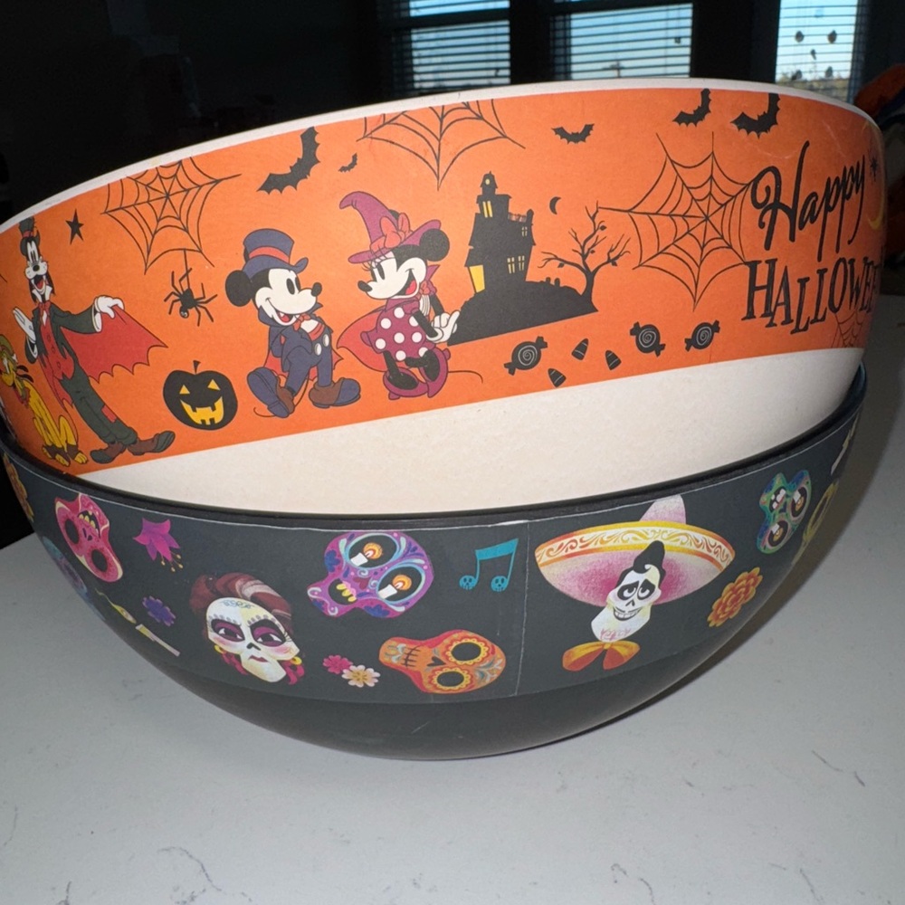 Disney Halloween Party Bowls - Orange and Black